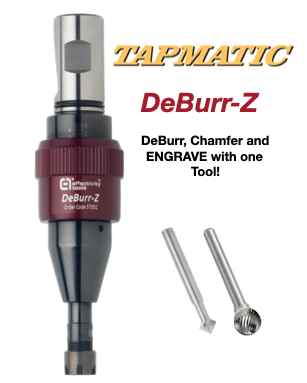 Tapmaitc ENGRAVE DeBurr-z Compression Extension flat deburr and chamfer one tool JMI CNC Tooling Automation
